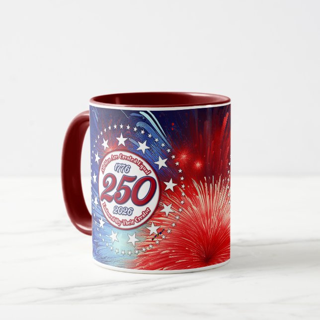 Mug Tous les hommes sont créés graphiques feux d'artif (Devant gauche)