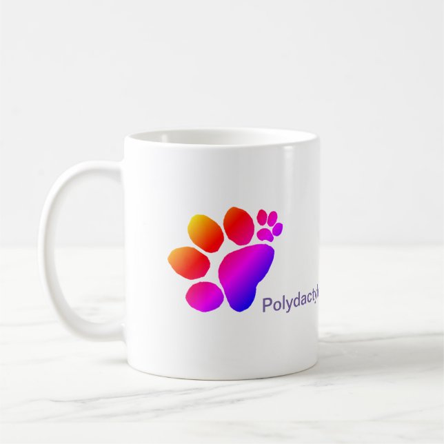 Mug - Tous les pouces Polydactyle Pawprints (Gauche)