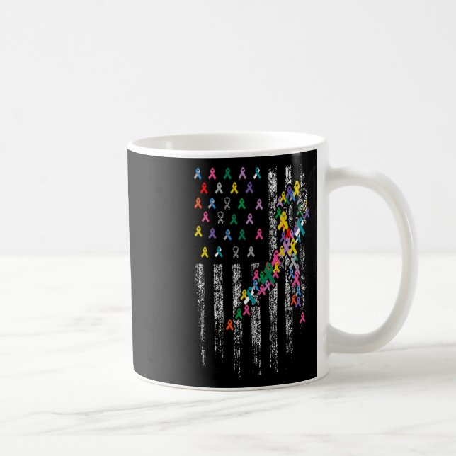 Mug Tous les problèmes de cancer Rubans de sensibilisa (Droite)