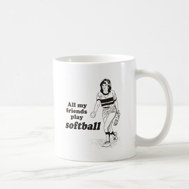 Mug Tous mes amis jouent au softball (Droite)
