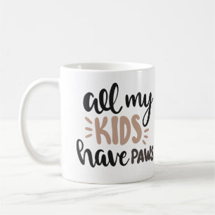 Mug Tous mes enfants ont des pattes (chats, chiens, an