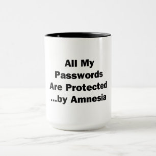 Mug Tous mes mots de passe sont protégés...par Amnesia