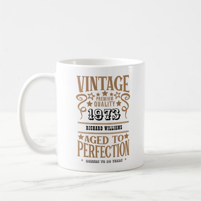 Mug Tout âge Vintage Whiskey thème Anniversaire Cadeau (Gauche)