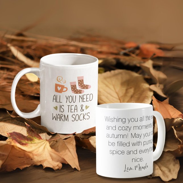 Mug Tout ce dont vous avez besoin est Automne avec un  (All you need is Autumn with a custom message Coffee Mug)