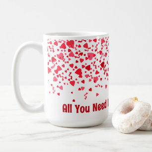 Mug Tout ce dont vous avez besoin est Love & Café Red