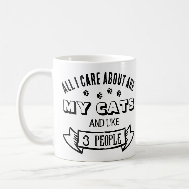 Mug Tout ce qui m'intéresse, ce sont MES CHATS, Drôle  (Gauche)