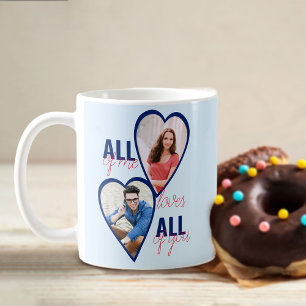 Mug Tout de moi aime tout de toi 4 Photo cœur bleu