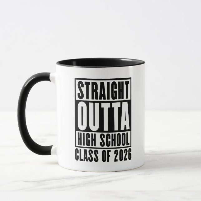 Mug Tout droit sorti du lycée promotion 2026 (Gauche)