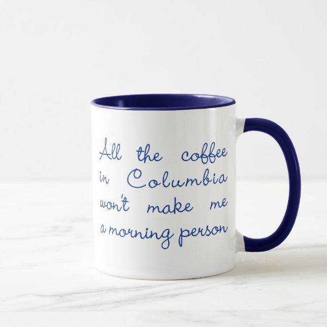 Mug Tout le café en Colombie (bleu marine) (Droite)
