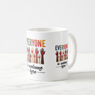 Mug Tout le monde est le bienvenu ici - USA Diversité