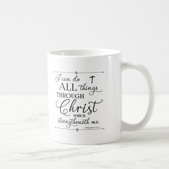 Mug Tout par le Christ - Philippiens 4:13 (Droite)