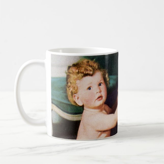 Mug Tout-petit mignon à l'ancienne jouant avec la comm (Gauche)