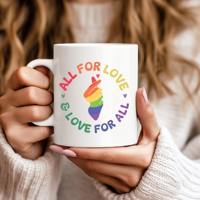 Mug Tout pour l'amour et l'amour pour toute fierté arc (Créateur téléchargé)