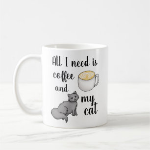 Mug Tout que j'ai besoin est café et mon chat