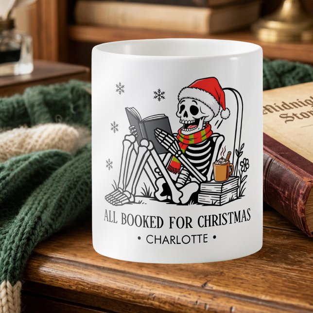 Mug Tout Réservé Pour Noël Squelette De Lecture Drôle (Créateur téléchargé)
