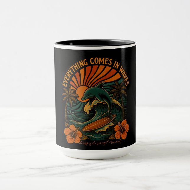 Mug Tout Vient En Vagues Rétro (Centre)