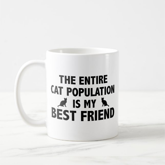 Mug Toute La Population De Chats Est Mon Meilleur Café (Gauche)
