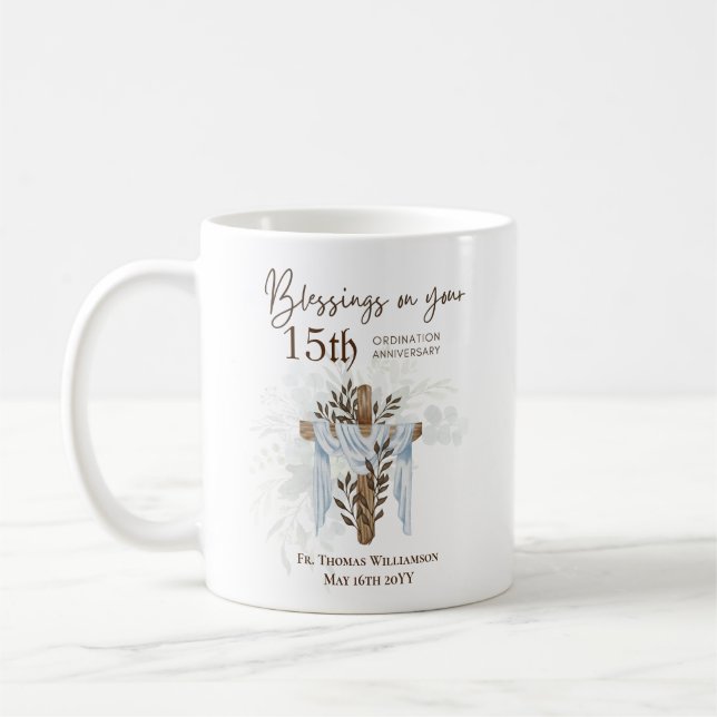 Mug TOUTE ORDINATION ANNIVERSAIRE Prêtre Pasteur Minis (Gauche)