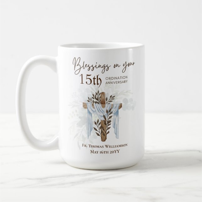 Mug TOUTE ORDINATION ANNIVERSAIRE Prêtre Pasteur Minis (Gauche)