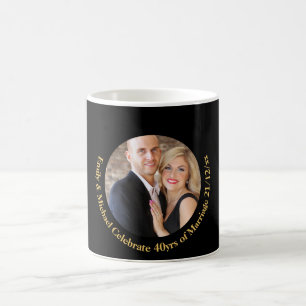 Mug TOUTE PHOTO Mariage D'Anniversaire En Marbre Noir