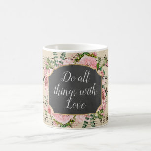 Mug Toutes les choses avec amour Collage Vintage