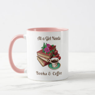 Mug Toutes les filles ont besoin   Livres et café