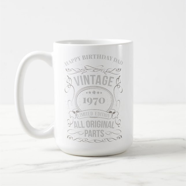 Mug Toutes les pièces originales ANNÉE NÉ PAPA GRANDPA (Gauche)