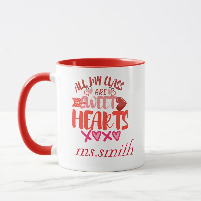Mug Toutes mes cours sont du coeur doux, professeur Va (Gauche)