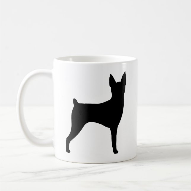Mug Toy Fox Terrier Chien race Silhouettes (Gauche)