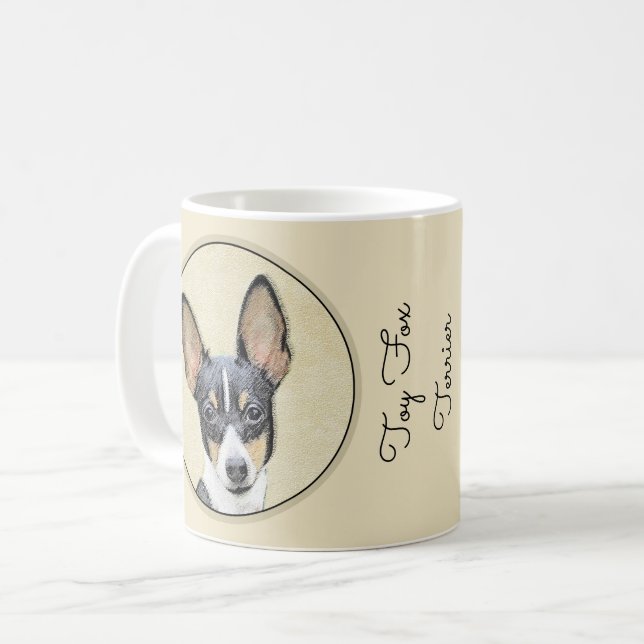 Mug Toy Fox Terrier Peinture - Cute Original Chien Art (Devant gauche)