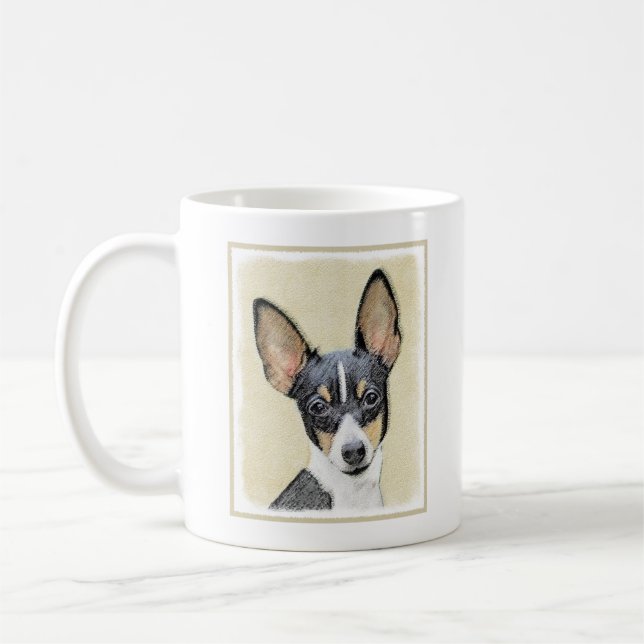 Mug Toy Fox Terrier Peinture - Cute Original Chien Art (Gauche)