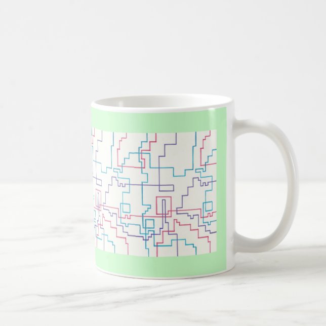 Mug Tracé de schéma de trait coloré (Droite)