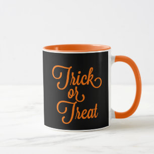 Mug Trace ou traitement Halloween noir et orange