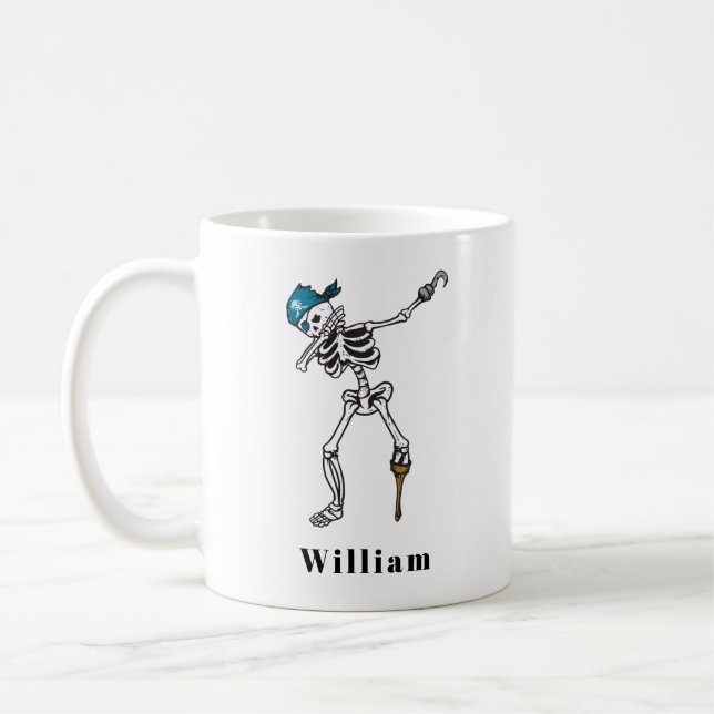 Mug Tracé ou traiter Halloween Dabbing Pirate personna (Gauche)