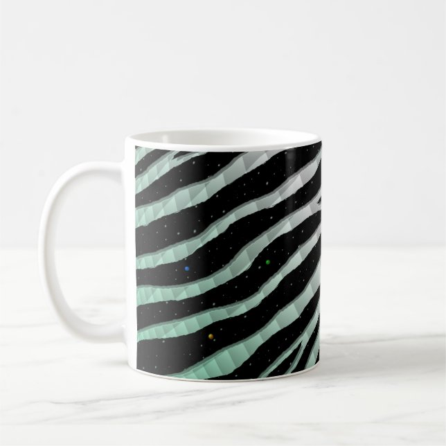 Mug Tracées SpaceTime arrachées - Mint/Blanc (Gauche)