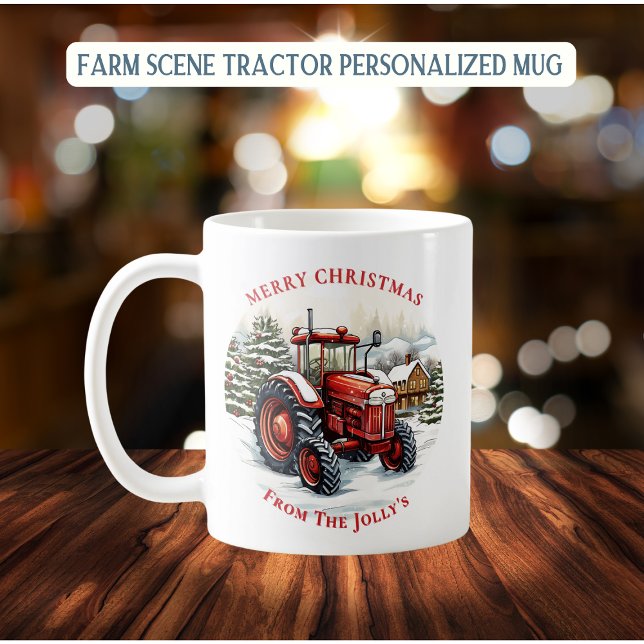 Mug Tracteur agricole personnalisé Noël (Créateur téléchargé)