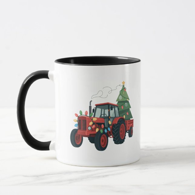 Mug Tracteur de Noël éclairage Tracteur de Noël  (Gauche)