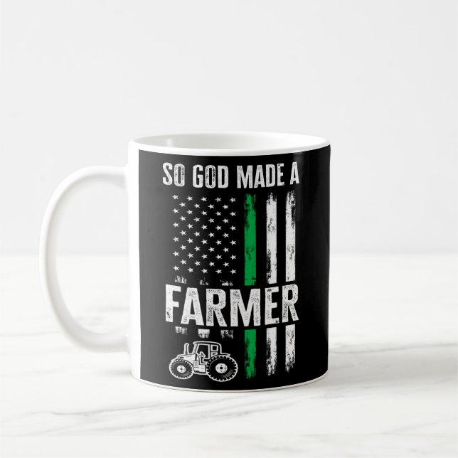 Mug Tracteur Drapeau Américain Patriotique Donc Dieu A (Gauche)