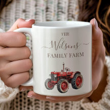 Tracteur rouge rustique vintage de la ferme famili