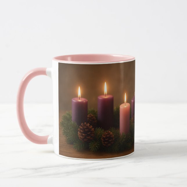 Mug Traditional Advent Wreath Third Sunday (Gauche)