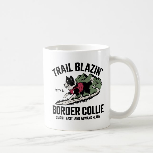 Mug Trail Blazin'Border Collie Design d'aventure (Droite)