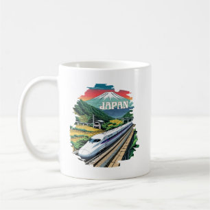 Mug Train à balles japonais et Mont Fuji