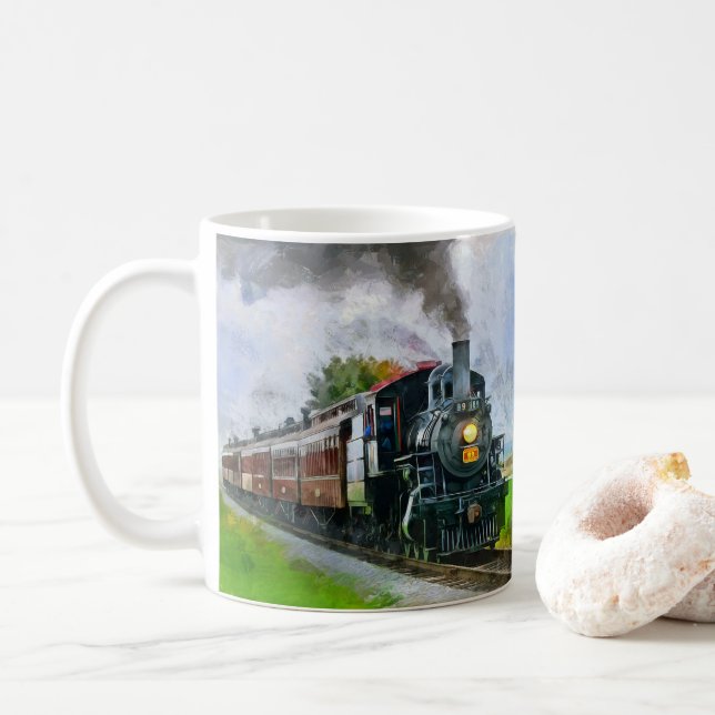 Mug Train à vapeur 89, Chemin de fer Locomotive Moteur (Avec donut)