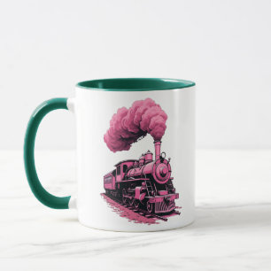Mug Train À Vapeur Rose : Un Voyage Whimsical