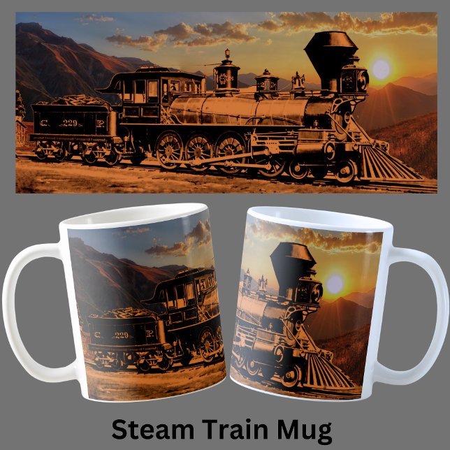Mug Train À Vapeur Tout Autour Du CPRR 229 Moteur Loco (Créateur téléchargé)