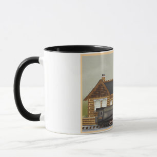 Mug Train à vapeur vintage en gare