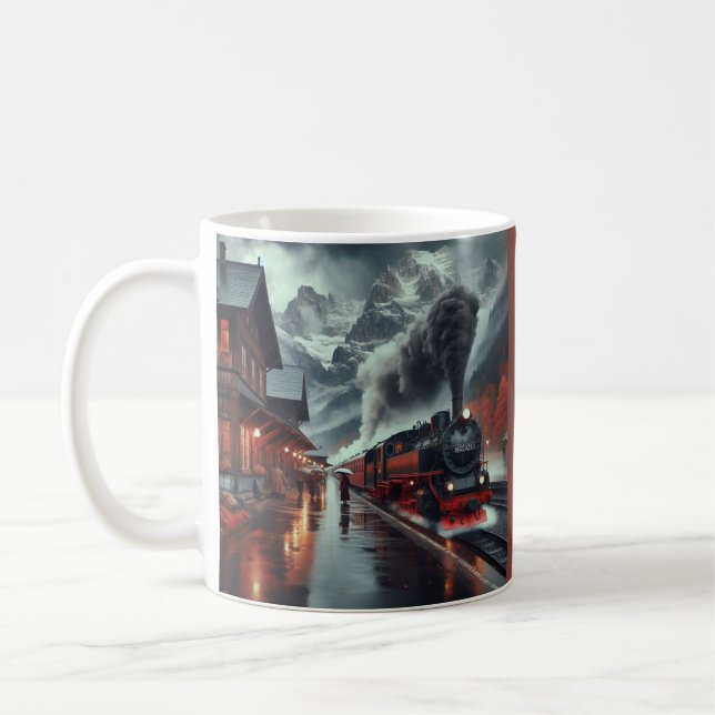 Mug Train de montagne d'automne (Gauche)