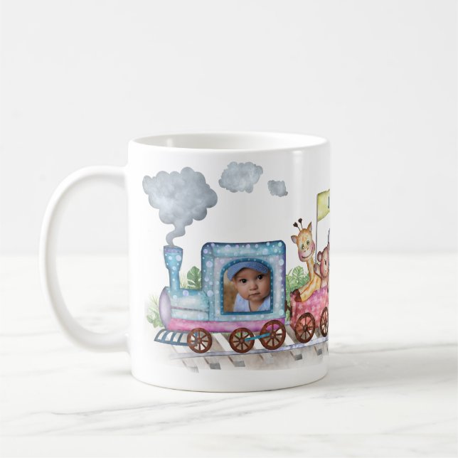 Mug Train mignon photo aquarelle (Gauche)