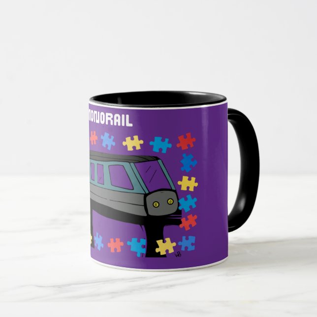 Mug Train Monorail Autisme Aspergers Sensation (Devant droit)