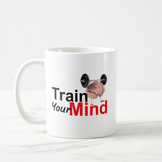 Mug Train Your Mind Motivational Brain Workout Design (Gauche)